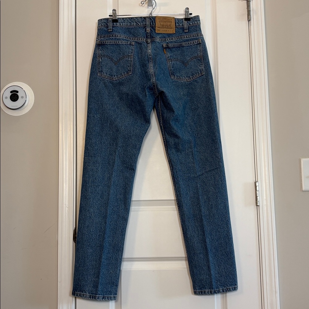 Vintage Levi's 505 Regular Fit Straight Leg Blue Jeans Men's 34X32 Orange Tab
